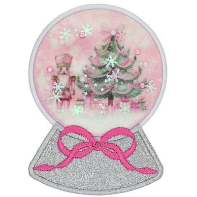 RTS - Christmas Snow globe / Nutcracker Patch - Silver Base