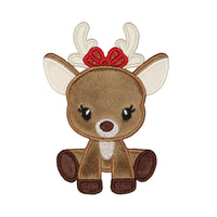 Reindeer Christmas Applique Patch Sew on or Iron on - Sew Lucky Embroidery