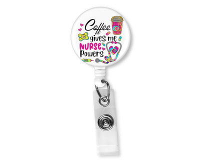 Coffee Nurse Powers Badge Reel