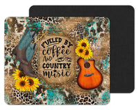Coffee and Music Mouse Pad - Sew Lucky Embroidery