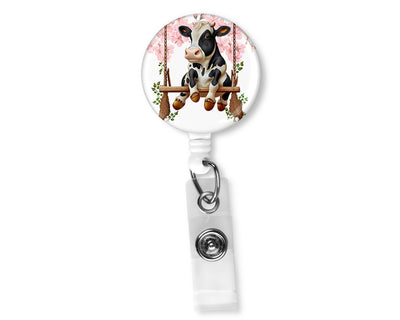 Cow on a Swing Badge Reel