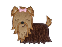 Cute Yorkie Sew or Iron on Embroidered Patch - Sew Lucky Embroidery
