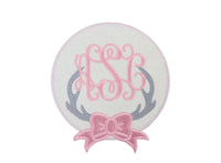 Deer Antlers with Bow Monogram Sew or Iron On Patch - Sew Lucky Embroidery