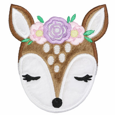 Deer Fawn with Flowers Patch