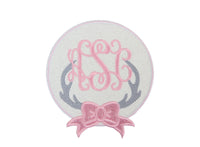 Deer Antlers with Bow Monogram Sew or Iron On Patch - Sew Lucky Embroidery