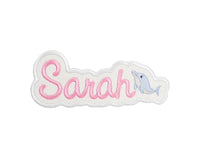 Dolphin Personalized name patch with custom name of your choice and dolphin - Sew Lucky Embroidery
