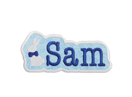 Easter Bunny Personalized name patch with custom name of your choice and Easter bunny - Sew Lucky Embroidery