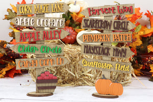 Fall Street Names Sign - Apples or Pumpkin verison - Sew Lucky Embroidery