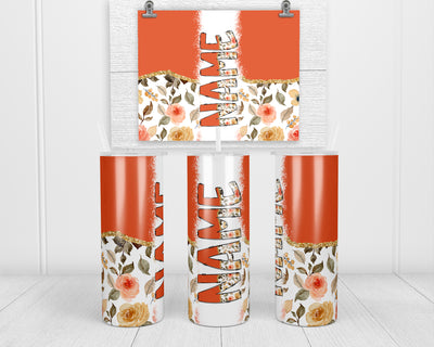 Fall Floral Personalized 20 oz insulated tumbler with lid and straw