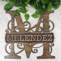 Rustic Family Personalized Monogram Name Sign - Sew Lucky Embroidery