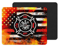 Fire Dept Flag with Maltese Cross Mouse Pad - Sew Lucky Embroidery