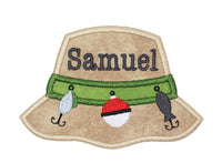 Fishing Hat Personalized Custom Sew or Iron on Patch - Sew Lucky Embroidery