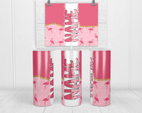Flamingos Personalized 20oz Insulated Tumbler with Lid and Straw - Sew Lucky Embroidery