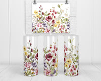 Floral 20 oz insulated tumbler with lid and straw - Sew Lucky Embroidery