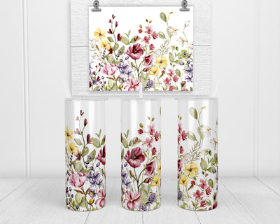 Floral 20 oz insulated tumbler with lid and straw