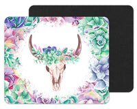 Floral Bull Skull Mouse Pad - Sew Lucky Embroidery