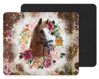 Floral Horse Mouse Pad - Sew Lucky Embroidery