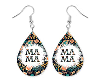 Floral Mama Earrings and Necklace Set - Sew Lucky Embroidery