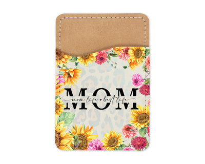 Floral and Leopard Mom Life Phone Wallet