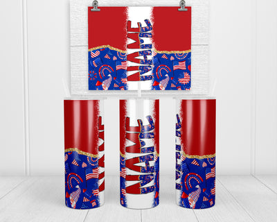 Fourth of July Gnome Personalized 20oz Insulated Tumbler with Lid and Straw