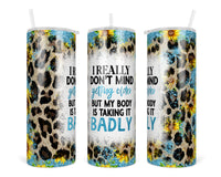 Getting Older 20 oz insulated tumbler with lid and straw - Sew Lucky Embroidery