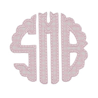 Personalized Gingham Scallop Monogram Patch | Personalized Scalloped Patch for Jackets Backpacks Bags