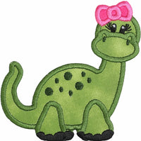 Girl Dinosaur patch  Sew Lucky Embroidery