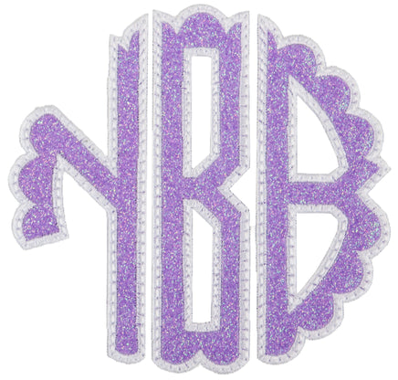 Glitter Monogram Sew or Iron Patch - Sew Lucky Embroidery