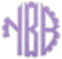 Glitter Monogram Sew or Iron Patch - Sew Lucky Embroidery