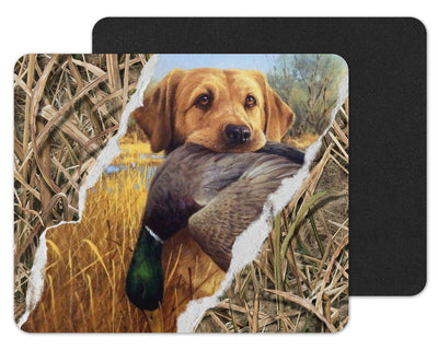 Golden Lab and Duck Rip Mouse Pad