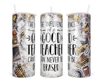 Good Teacher 20 oz insulated tumbler with lid and straw - Sew Lucky Embroidery