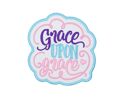 Grace Upon Grace Christian Sew or Iron on Patch