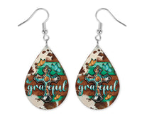 Grateful Cross Earrings and Necklace Set - Sew Lucky Embroidery