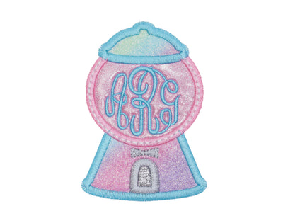 Gumball Machine Monogram Custom Sew or Iron on Patch