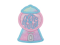 Gumball Machine Monogram Custom Sew or Iron on Patch - Sew Lucky Embroidery