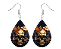 Halloween Skull Earrings and Necklace Set - Sew Lucky Embroidery