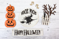 Handmade Wood Wagon Fall Halloween Decor Set - Sew Lucky Embroidery