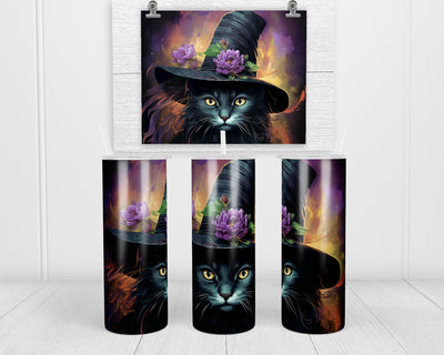Halloween Cat 20 oz insulated tumbler with lid and straw