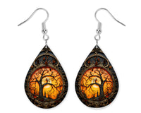 Haunted Tree Earrings and Necklace Set - Sew Lucky Embroidery