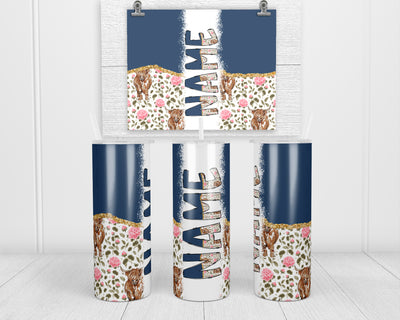 Highland Cow Personalized 20oz Insulated Tumbler with Lid and Straw