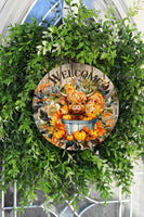 Highland Cow Welcome Fall Door Hanger - Sew Lucky Embroidery