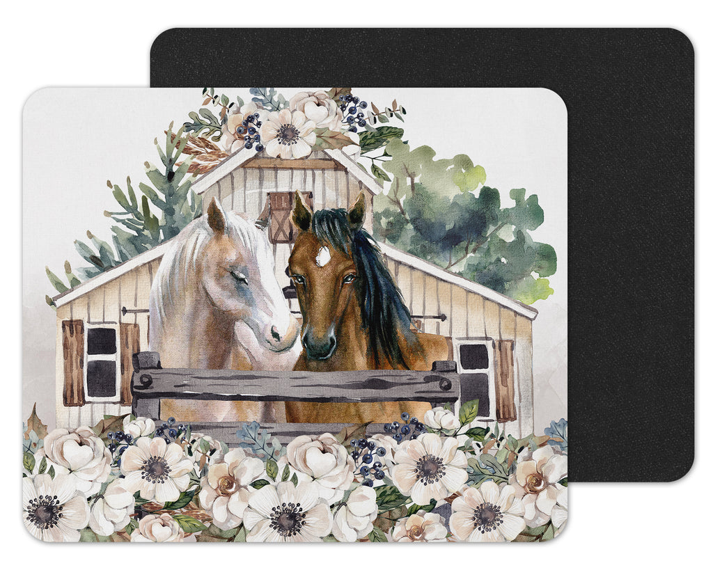 Horse and Barn Painting Mouse Pad - Sew Lucky Embroidery