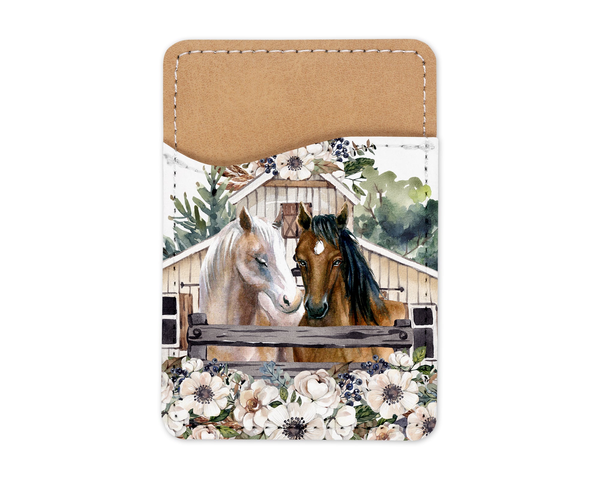 Horse and Barn Painting Phone Wallet Sew Lucky Embroidery