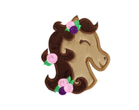 Horse Head with Flowers Patch - Sew Lucky Embroidery