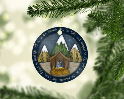Jesus Christ is Born Aluminum Christmas Tree Double Sided Ornament