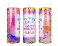 Karma 20 oz insulated tumbler with lid and straw - Sew Lucky Embroidery