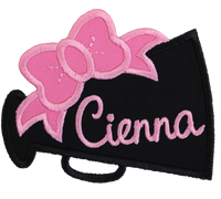 Megaphone Pink and Black Personalized Sew or Iron on Embroidered Patch