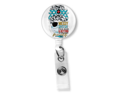 Messy Bun Nurse Badge Reel
