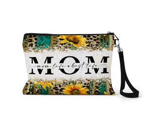 Mom Life Best Life Make-up Bag - Sew Lucky Embroidery