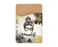 Mom Life Bun Watercolor Phone Wallet - Sew Lucky Embroidery